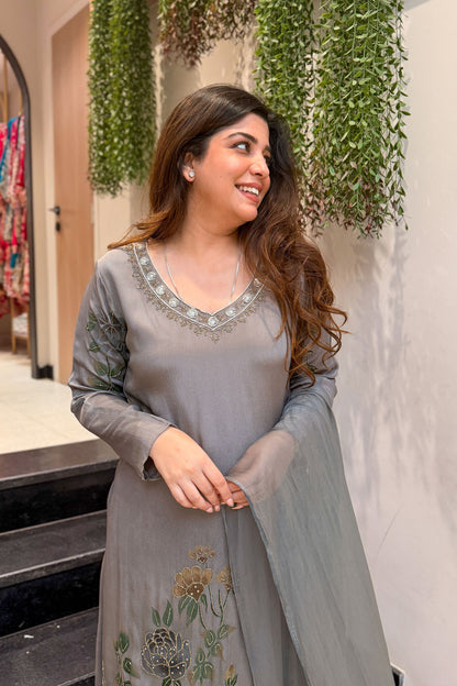 Avyara Floral Hand Painted Suit Set