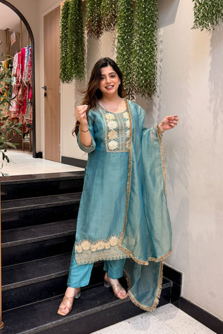 Zimal Embroidered Suit Set