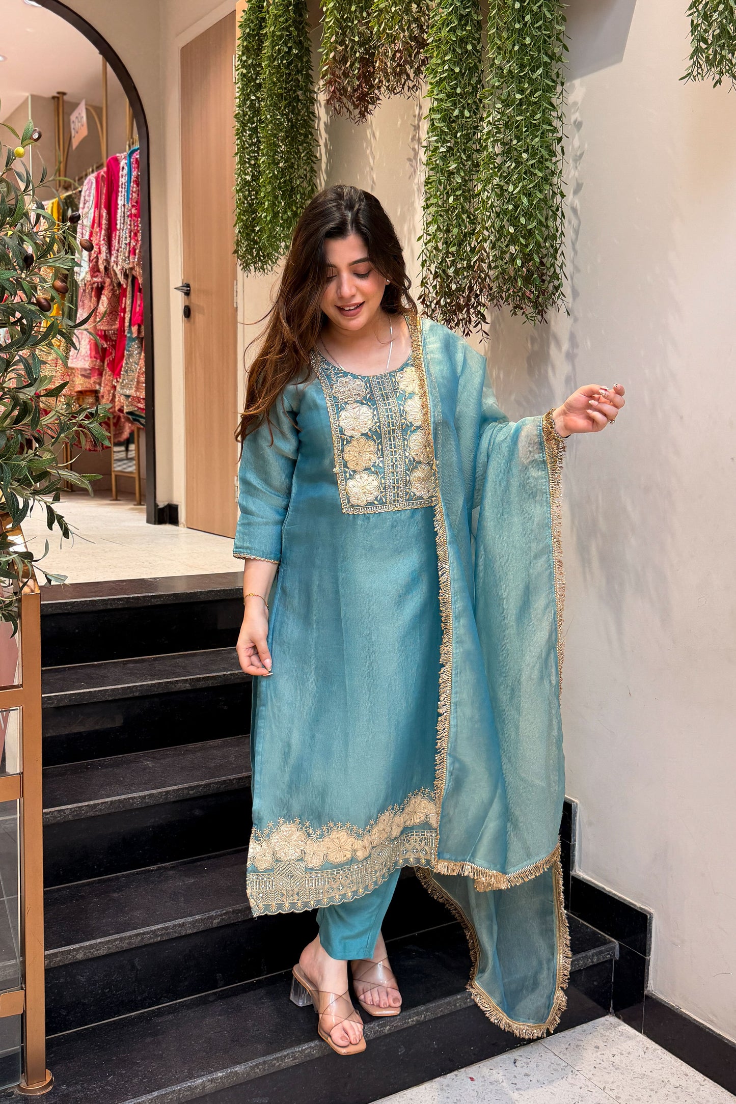 Zimal Embroidered Suit Set