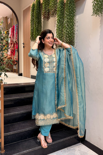 Zimal Embroidered Suit Set