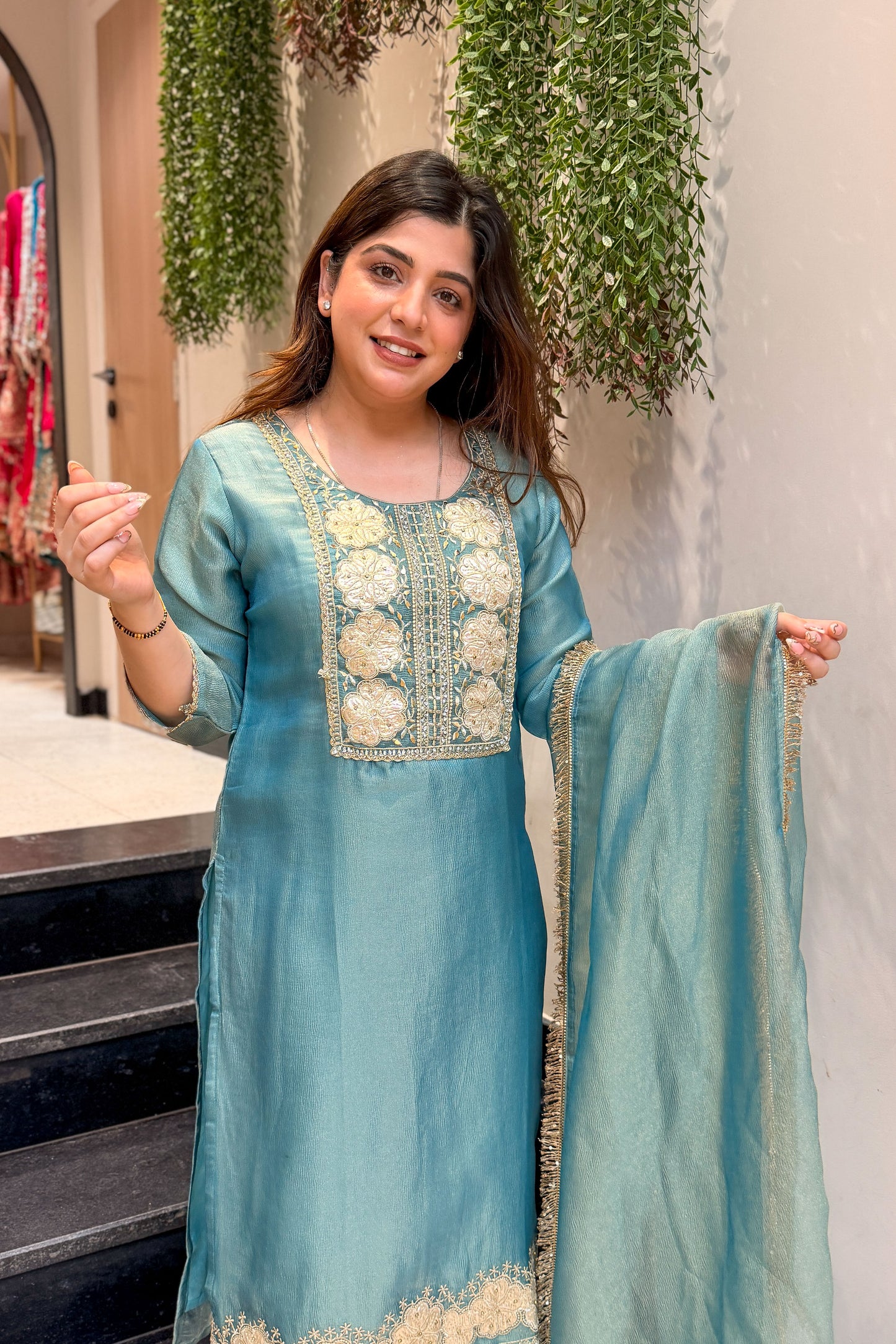 Zimal Embroidered Suit Set