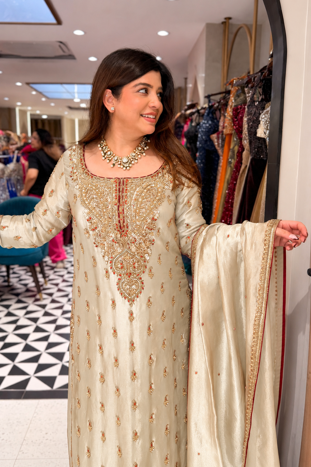 Devki Hand Embroidered Suit Set