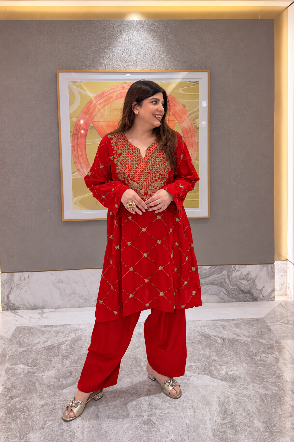 Humna Hand Embroidered Co ord Set