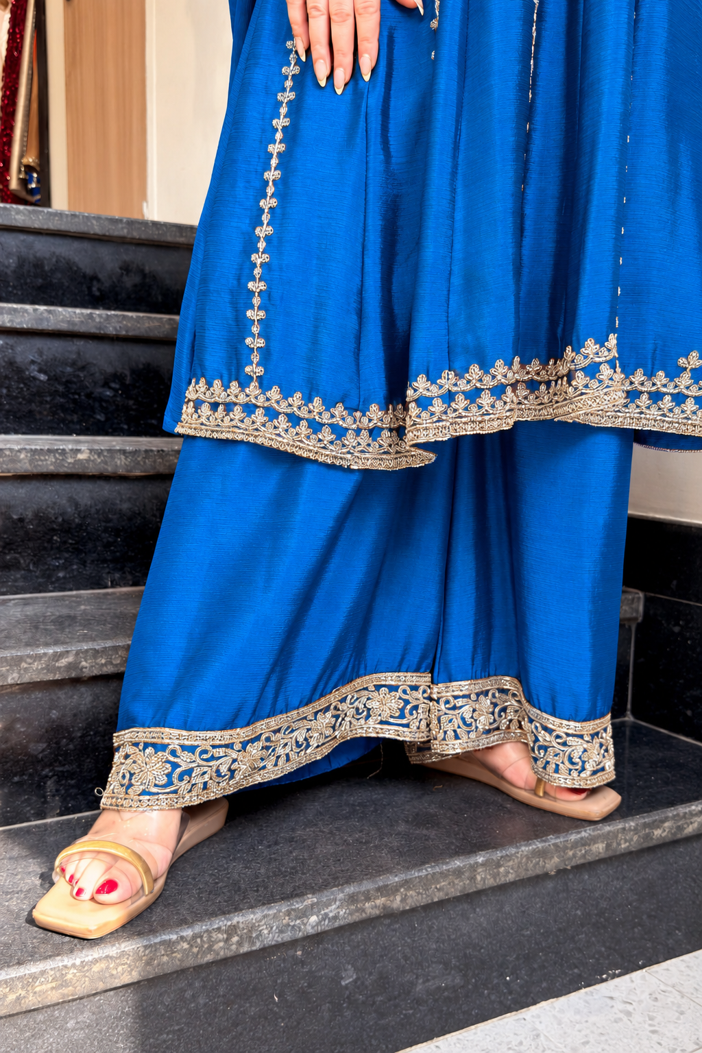 Vidhani Beads Embroidered Anarkali Suit Set