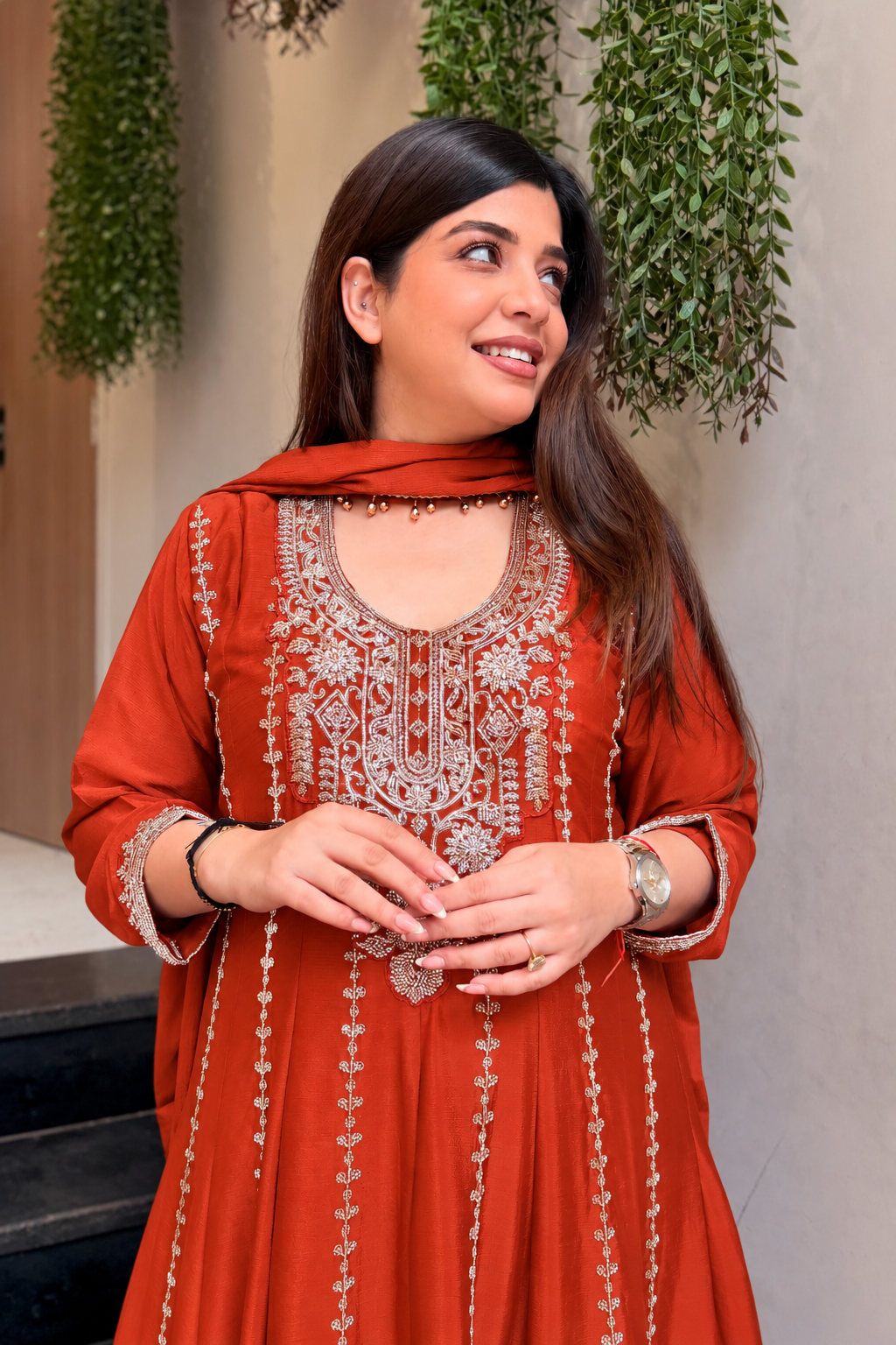 Vidhani Beads Embroidered Anarkali Suit Set