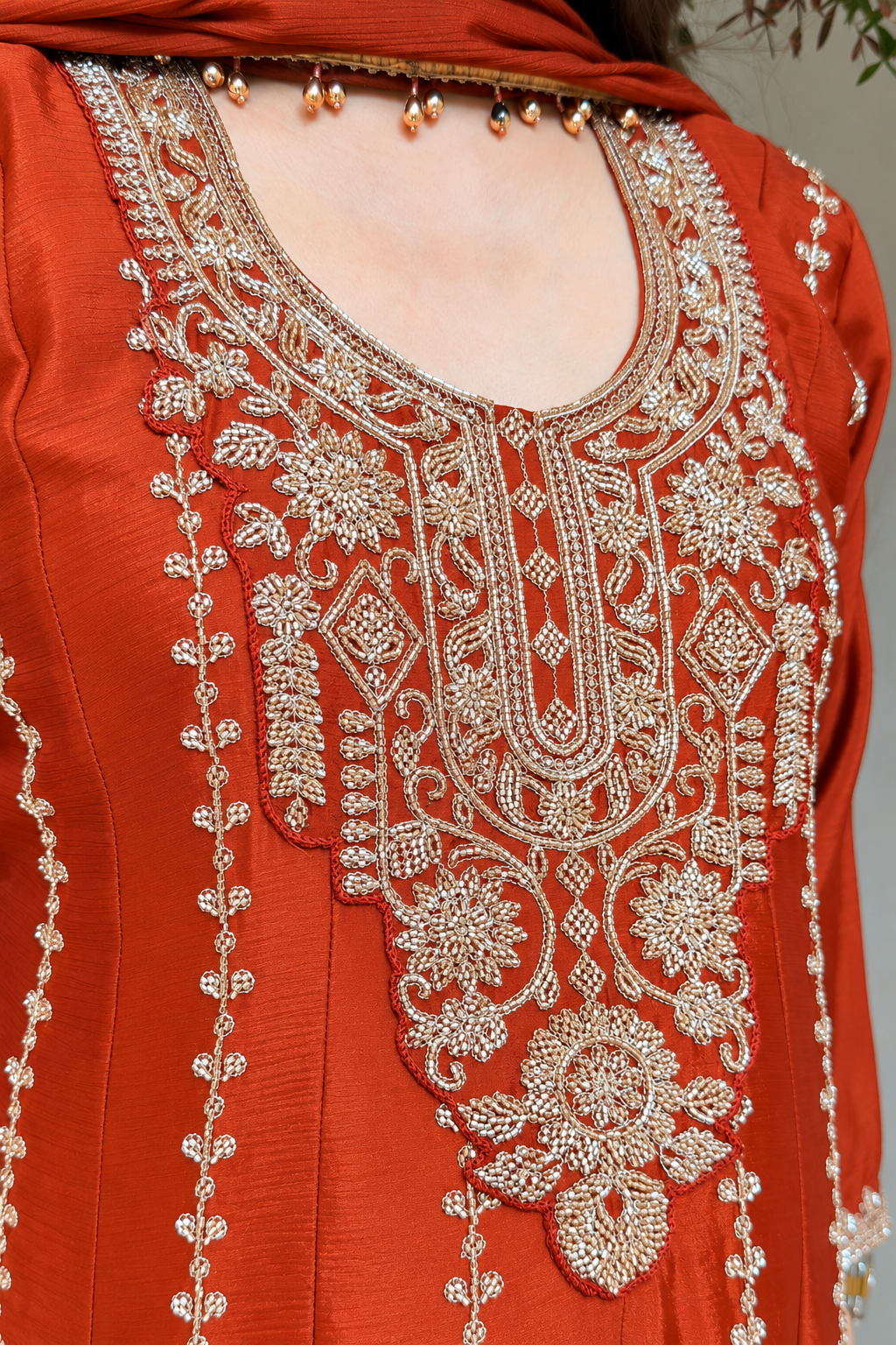 Vidhani Beads Embroidered Anarkali Suit Set