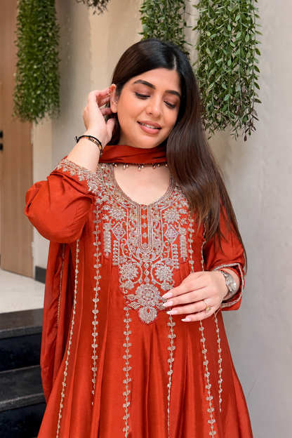 Vidhani Beads Embroidered Anarkali Suit Set