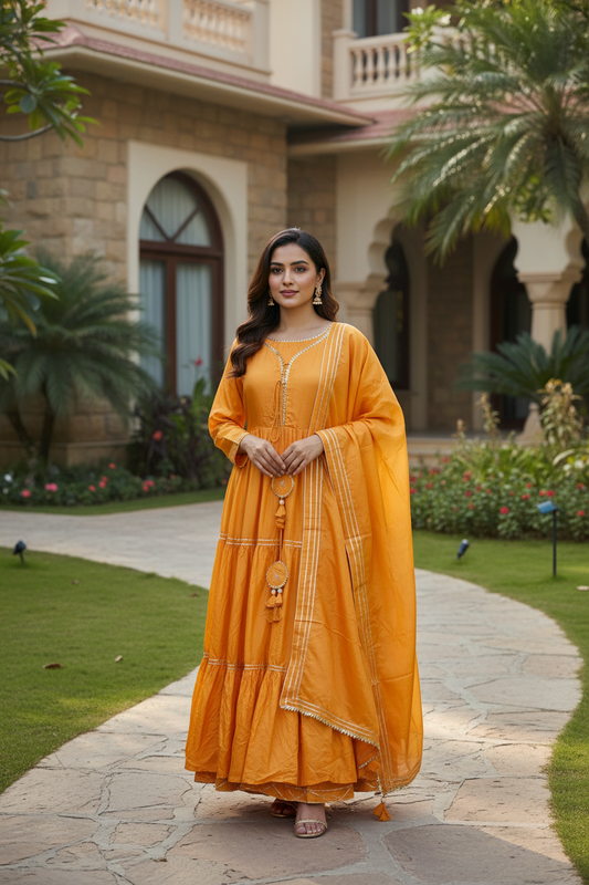 Seema Gotta Detailing Anarkali Set