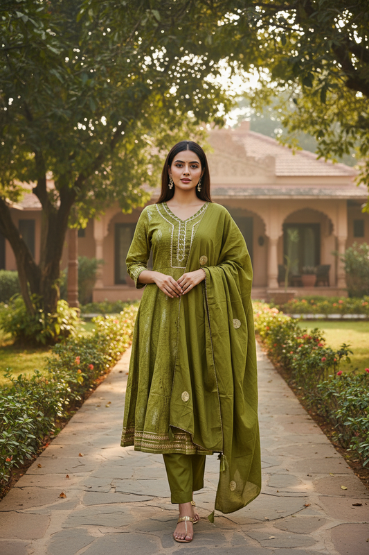 Kangana Printed Anarkali Suit Set