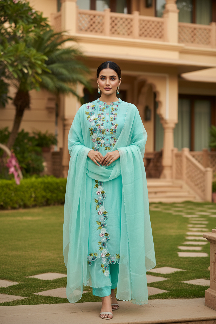 Shreya Floral Embroidered Suit Set