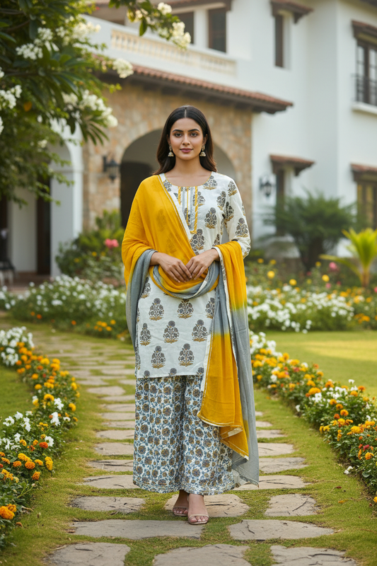 Kasha Floral Printed Suit Set