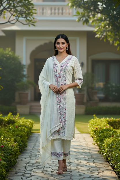 Krushi Floral Embroidered Suit Set
