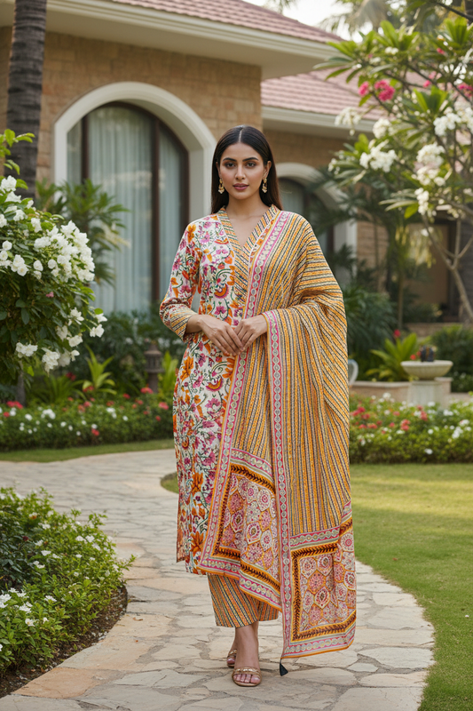 Pamela Floral Printed Suit Set