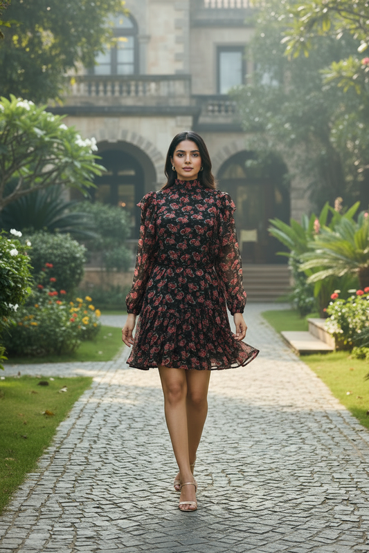 Nina Floral Printed Dress