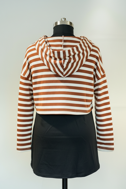 Cocoa Stripe Layered Dress