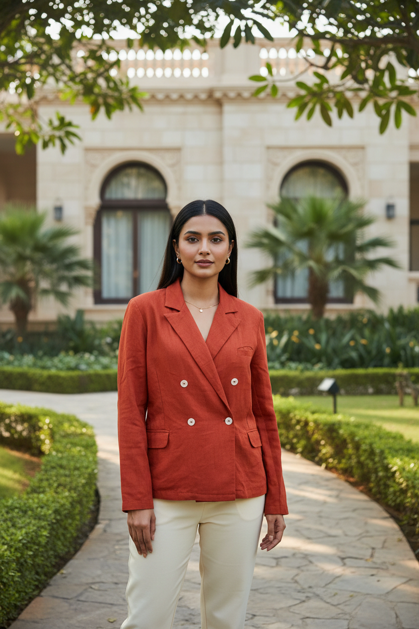 Rust Buttoned Blazer