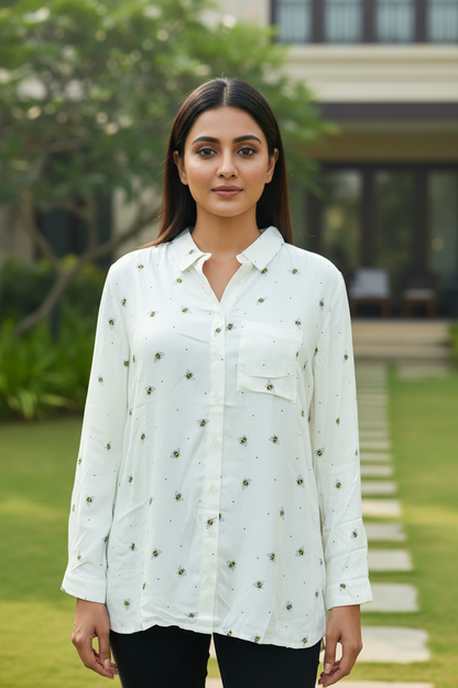 White Printed Shirt