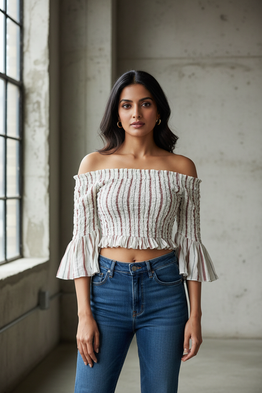 Printed Off Shoulder Top