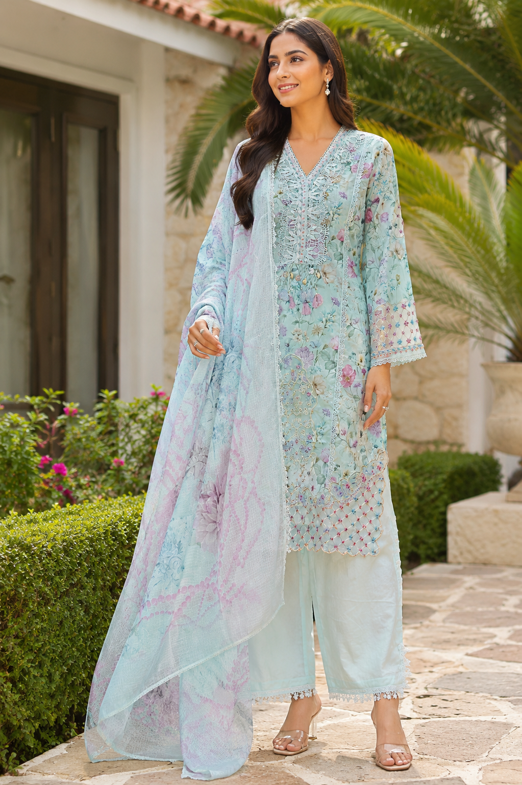 Purthi Printed Pakistani Suit Set