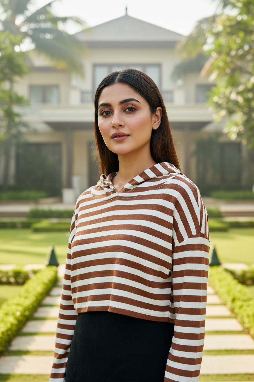 Cocoa Stripe Layered Dress