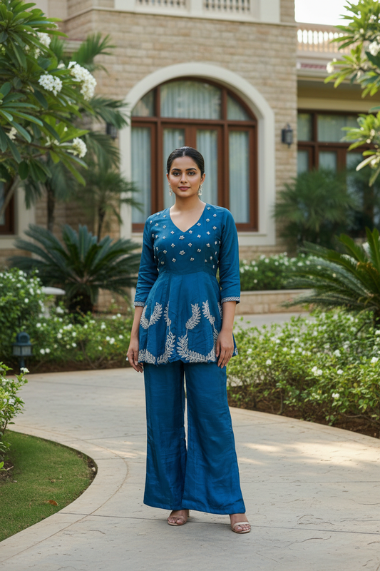 Lara Thread Embroidered Co ord Set