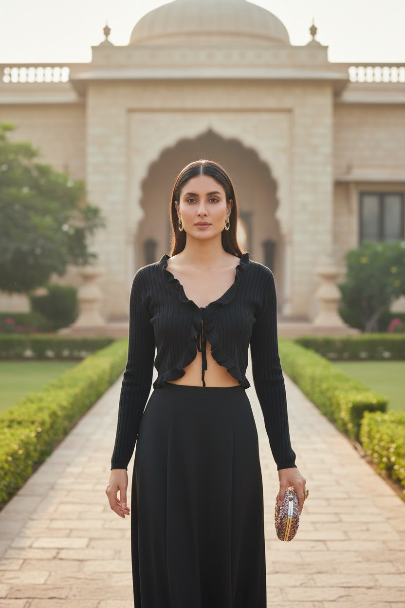 Black Frill Style Sweater