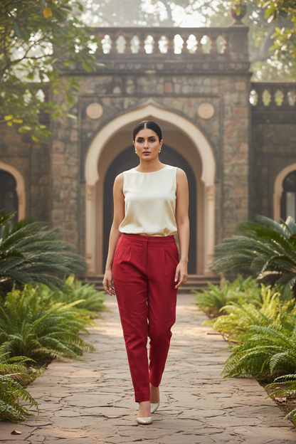 Red Straight Pants
