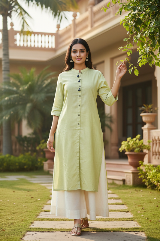 Laila Buttoned Plazo Set