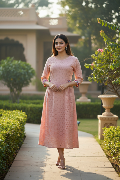 Niti Schiffli Work Kurta