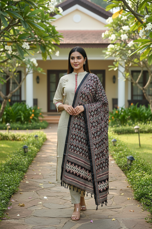 Geet Embroidered Kurta and Dupatta
