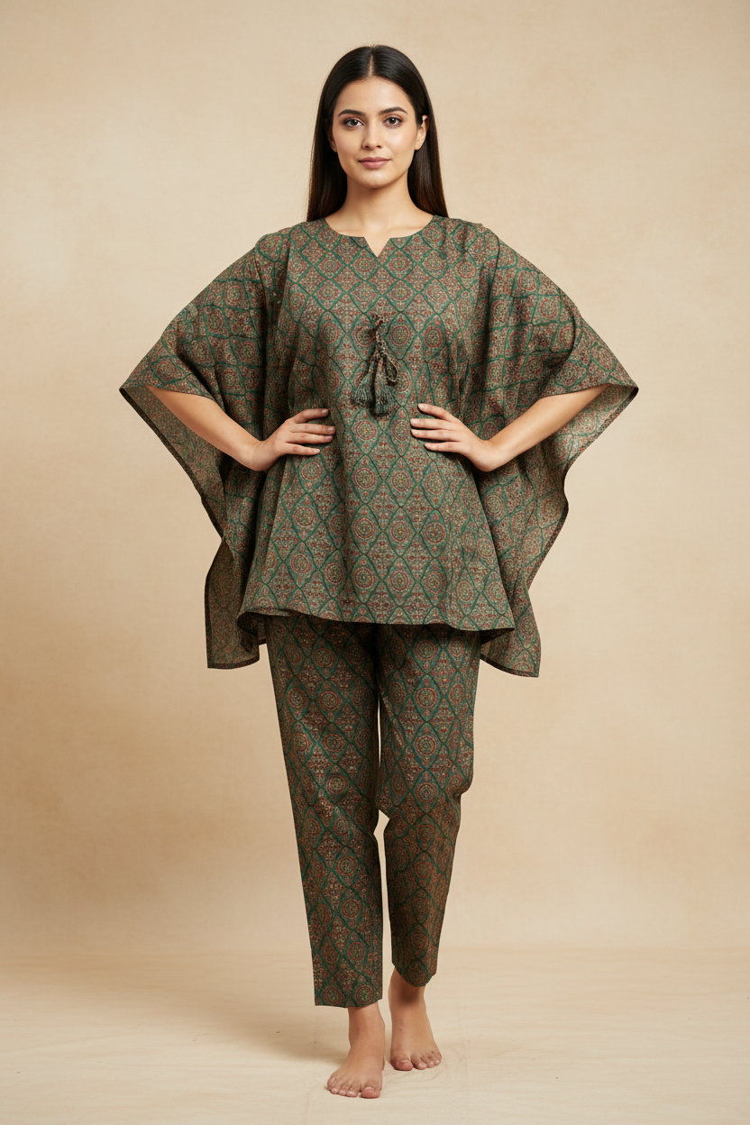 Printed Kaftan Set