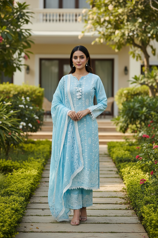 Sawrika Schiffli Work Suit Set