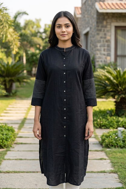 Black Thread Work Kurta