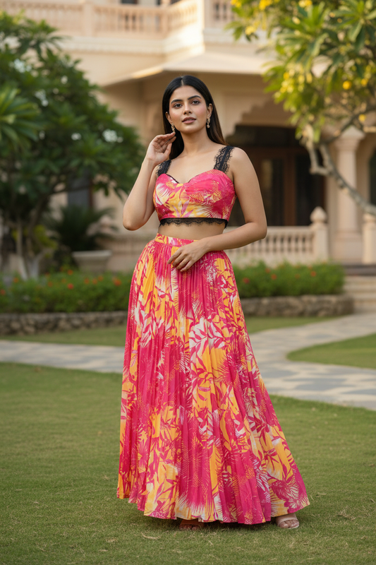 Printed Long Skirt Set