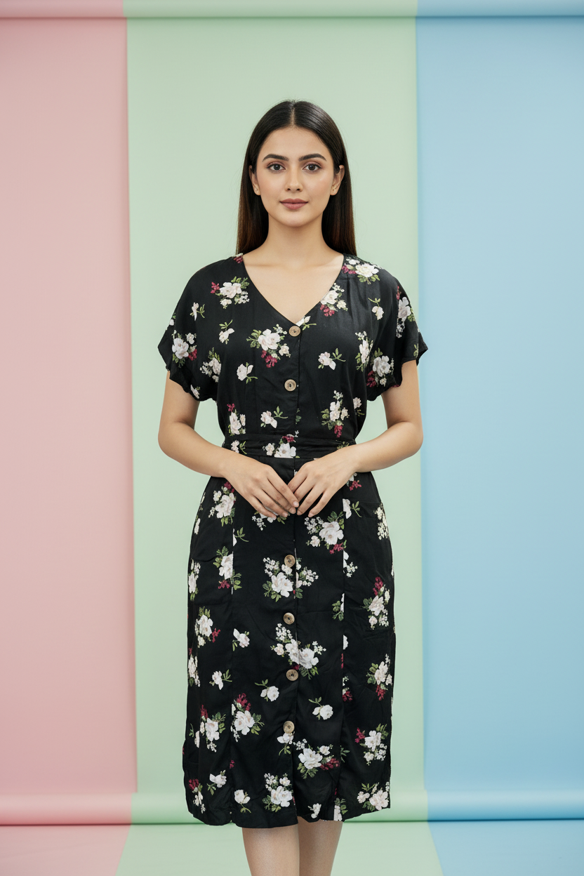 Black Floral Dress