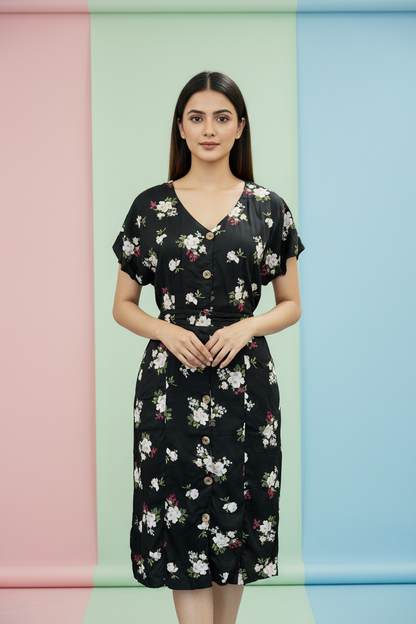 Black Floral Dress