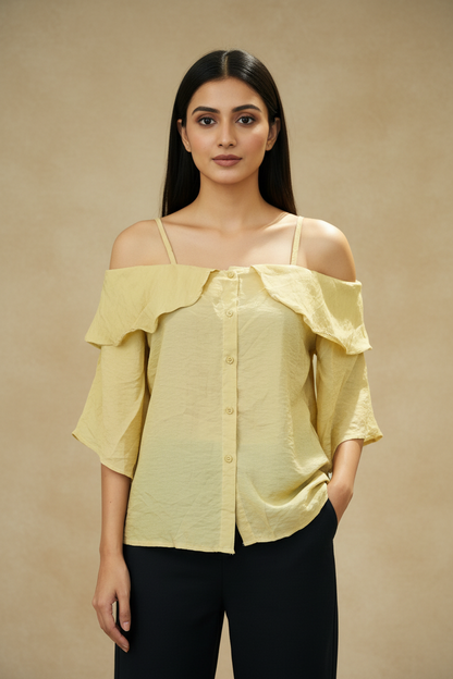 Yellow Off Shoulder Top