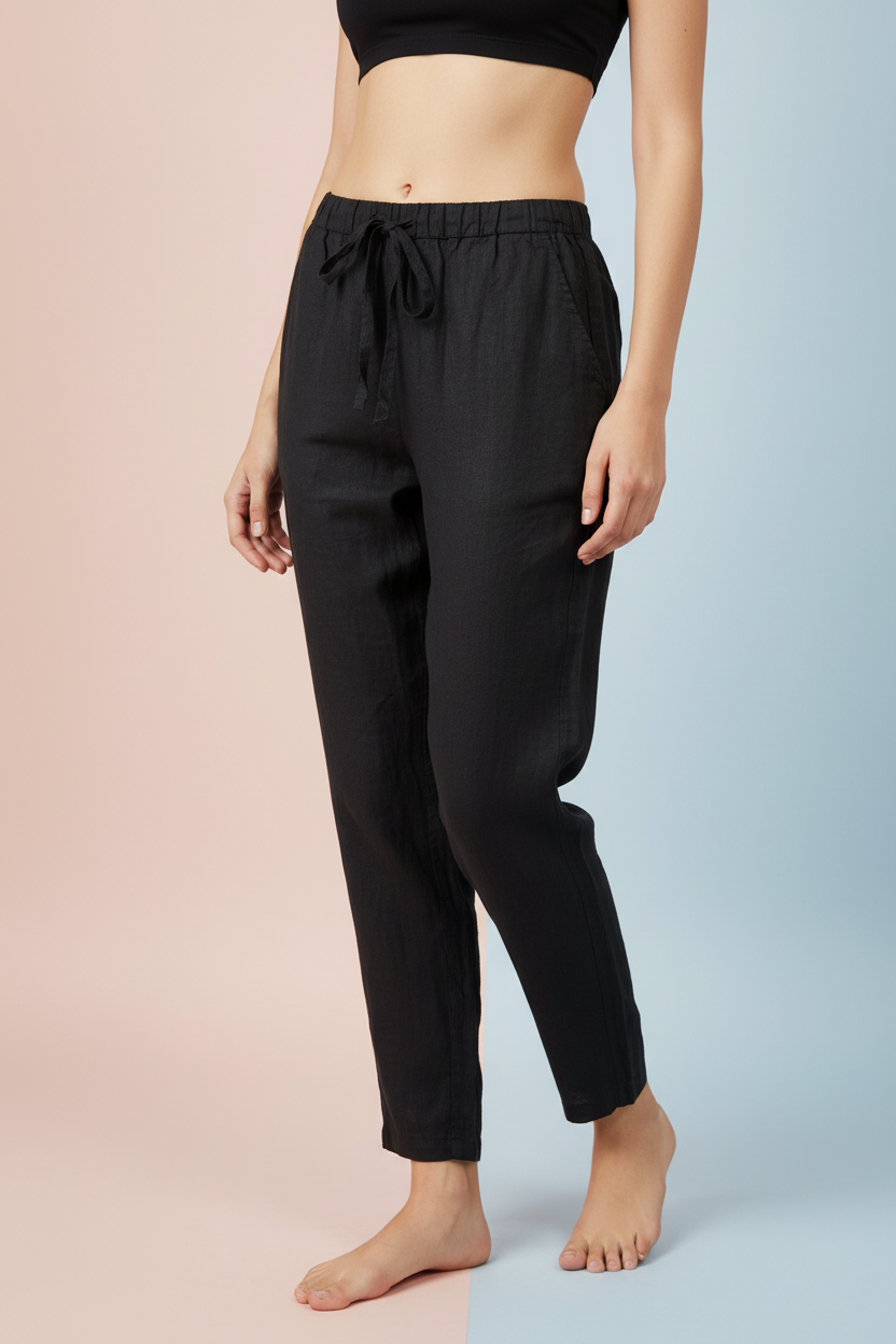 Black Cotton Pants
