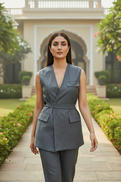 Grey Front Pocket Vest