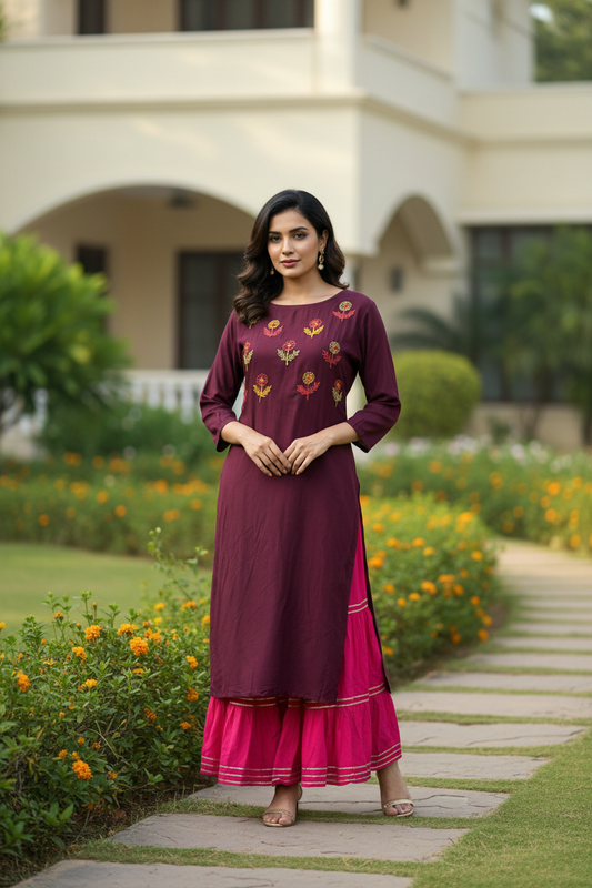 Kala Floral Embroidered Kurta Set