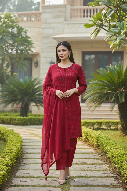 Priyal Sequins Work Suit Set