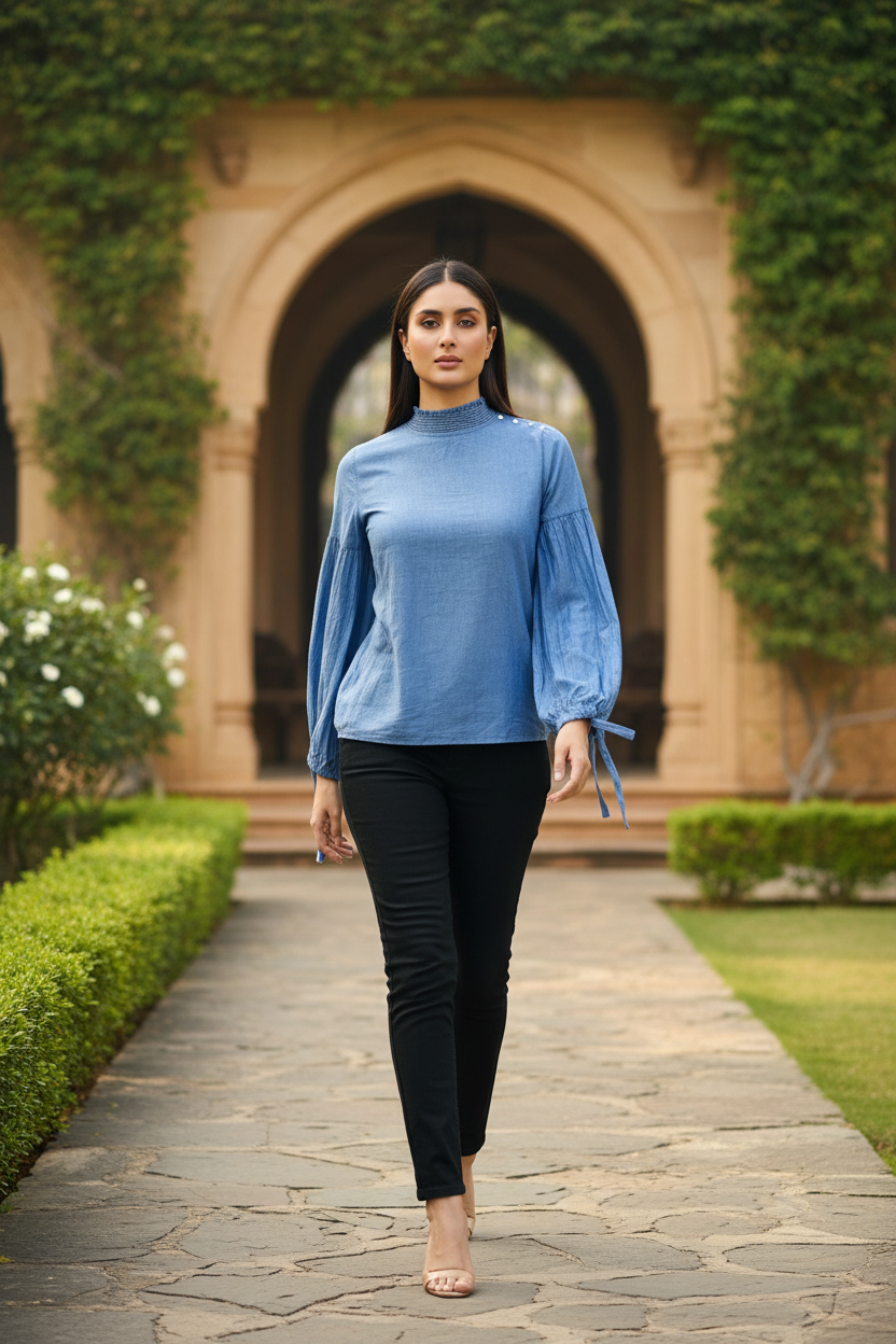 Denim Full Sleeves Top