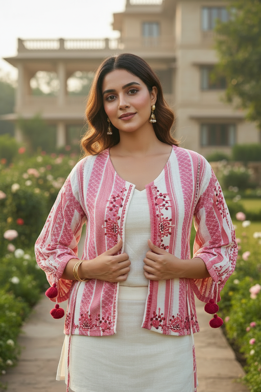 Ruby Stripe Tassel Jacket