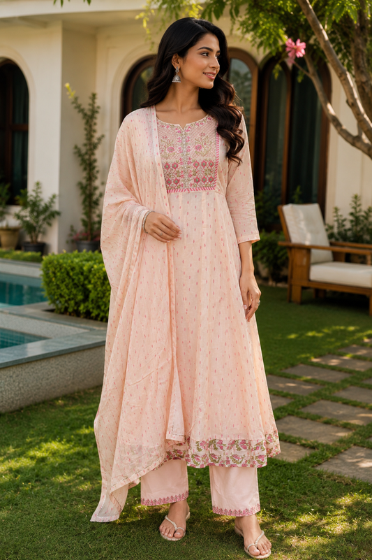 Devani Embroidered Anarkali Suit Set