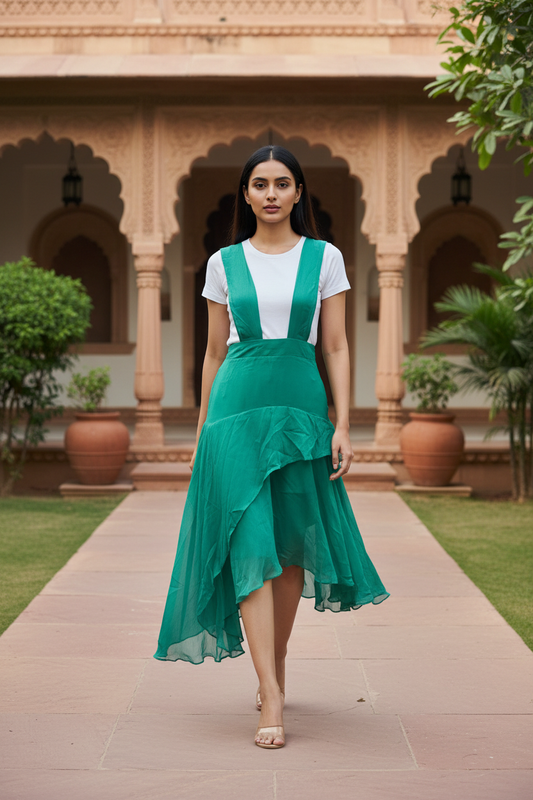 Deep V Layered Chiffon Midi (without Tshirt)