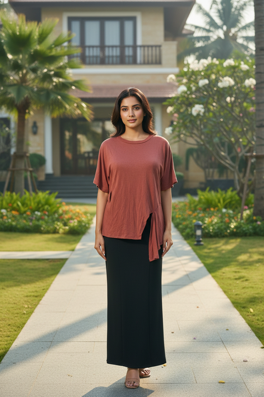 Rust Side Cut Tshirt