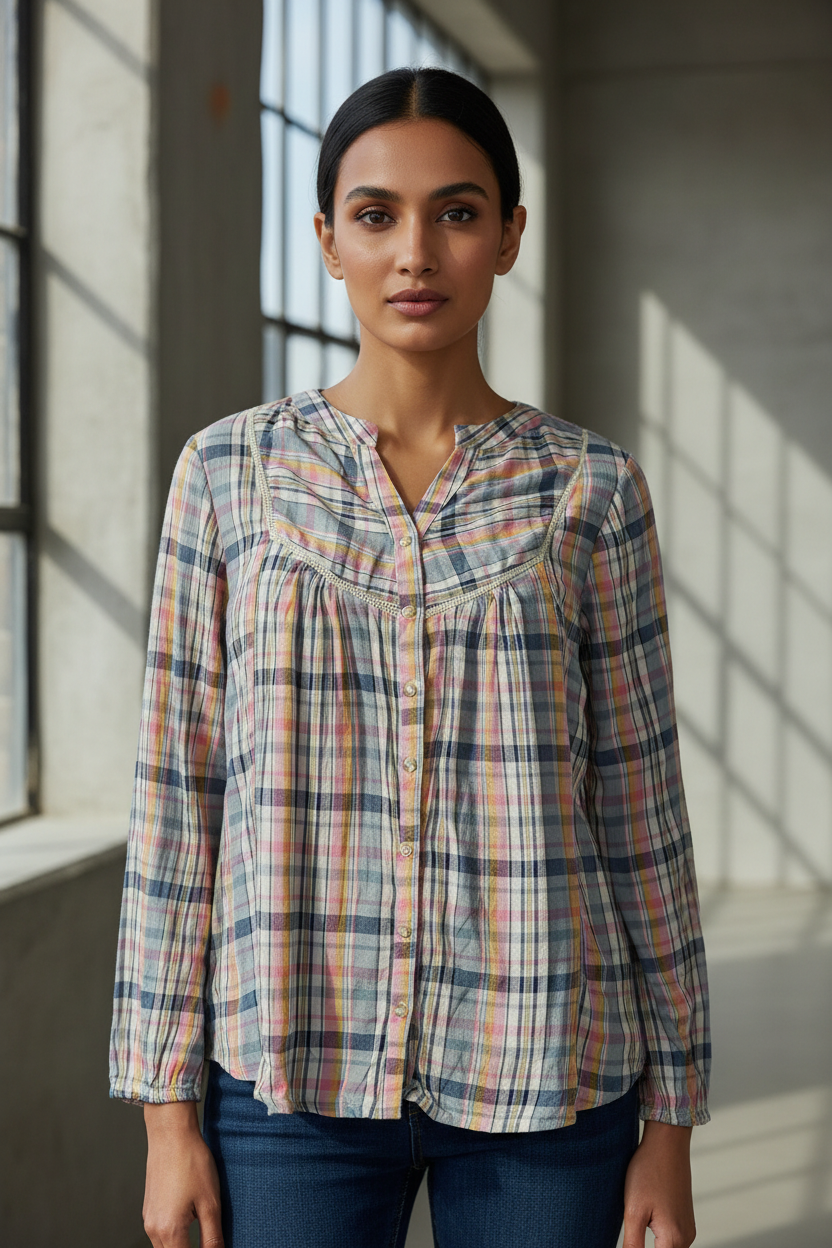 Check Full Sleeves Top