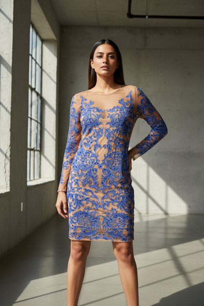 Thread Work Bodycon Dress