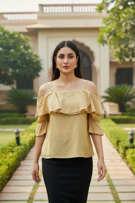 Yellow Off Shoulder Top