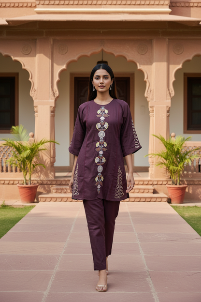Iqra Embroidered Co ord Set